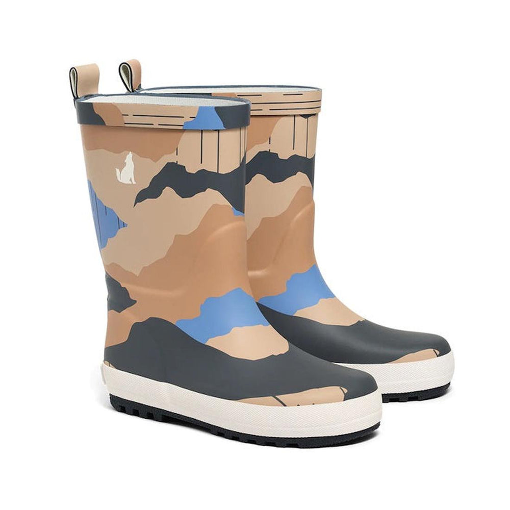 CryWolf Rain Boots Camo Mountain Tan Blue CLEARANCE NOT RETURNABLE