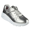 Skechers Kids Uno Lite Silver Hook & Loop Trainer