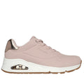 Skechers Uno Shimmer Away Blush Pink Pull On Trainer Clearance Womens US 7