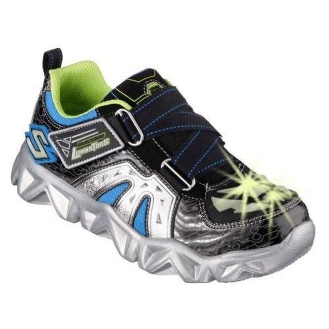 Skechers Toddlers Light Ups Datarox Hyrometer black silver