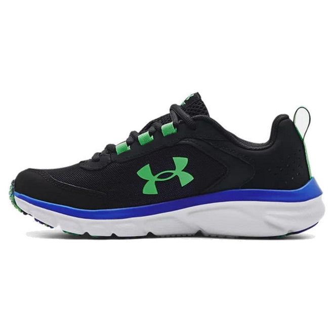 Under Armour UA Assert 9 Youths Black Blue Lace Up