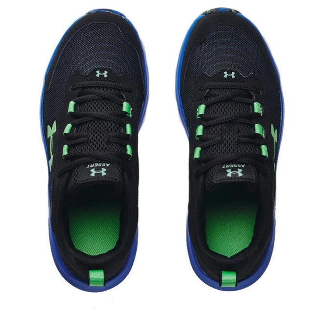 Under Armour UA Assert 9 Youths Black Blue Lace Up