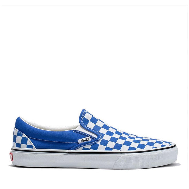 Blue vans shop slip ons checkerboard